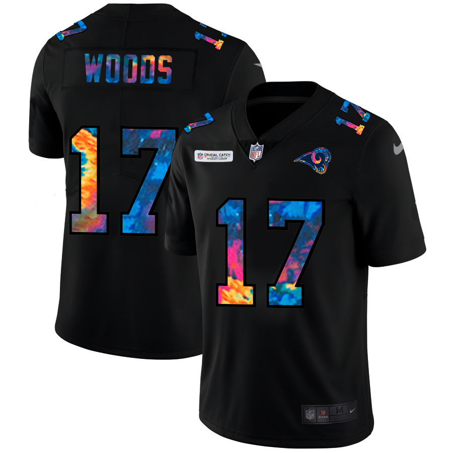 NFL Los Angeles Rams #17 Robert Woods Men Nike MultiColor Black 2020 Crucial Catch Vapor Untouchable Limited Jersey